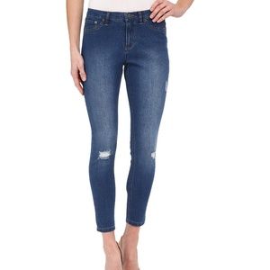 Hue Ripped Denim Skimmer Moody Blue Wash Jeans